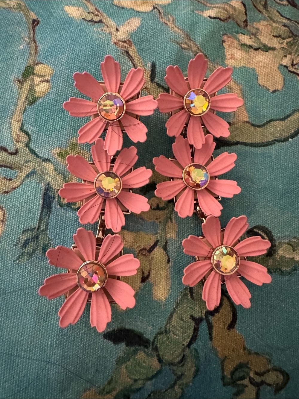 J. Crew Daisy Drop Earrings with Aurora Crystal Centers